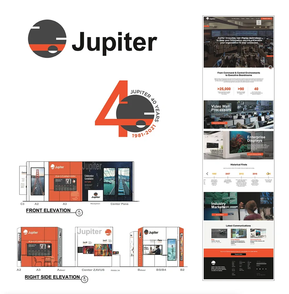 Jupiter Canvas brand system and trade show presence