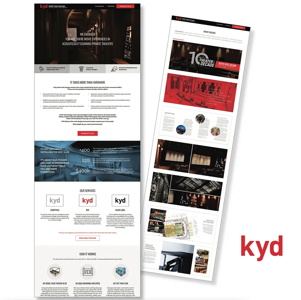 Keith Yates Design website redesign showing full-page layout